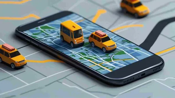 Localización precisa de vehículo a través de app móvil de GPS vehicular.